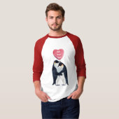 Paar Emperor Penguins Heart gepersonaliseerd T-shirt (Voorkant volledig)
