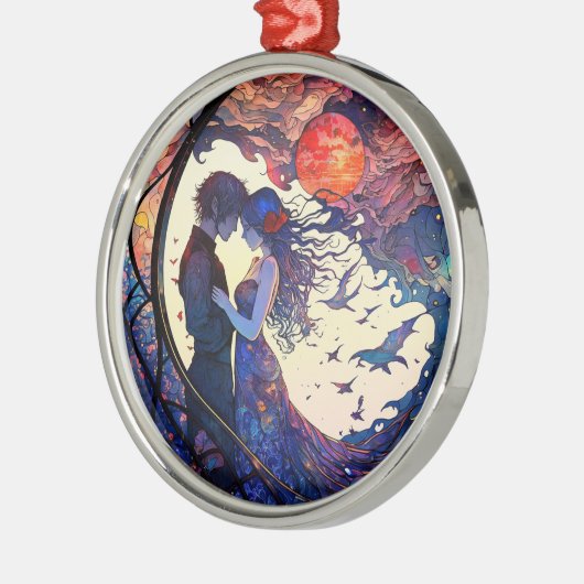 Paar Faux Glas in lood Ornament (Links)