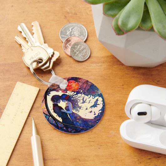 Paar Faux Glas in lood Sleutelhanger (Bureau)