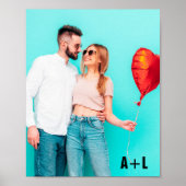 Paar Foto Aangepaste Initialen Valentijnsdag Poster (Voorkant)