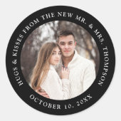 Paar foto aanpasbare bruiloft dank u gunst ronde sticker (Voorkant)