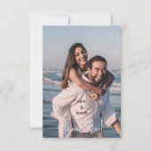 Paar Foto Bruiloft Ice Blue Blank Dank u Bedankkaart (Voorkant)