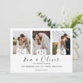 Paar Foto College Eenvoudige bruiloft uitnodiging (Staand voorkant)