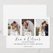 Paar Foto College Eenvoudige bruiloft uitnodiging (Voorkant / Achterkant)