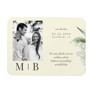 Paar Foto Geel Save the Date Bruiloft Magneet