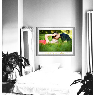 Paar foto gelukkig altijd na het huwelijk folie afdrukken