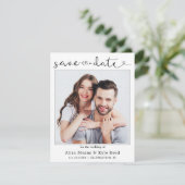 Paar Foto Gold Save the Date Notice (Staand voorkant)