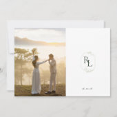 Paar Foto Monogram Bruiloft Flat Dank u kaart (Voorkant)