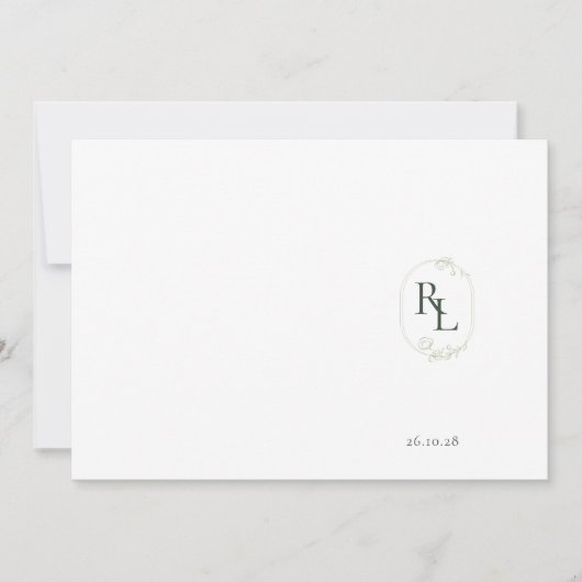 Paar Foto Monogram Bruiloft Flat Dank u kaart (Voorkant)