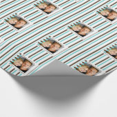 Paar foto personaliseren bruiloft cadeaupapier (Hoek)