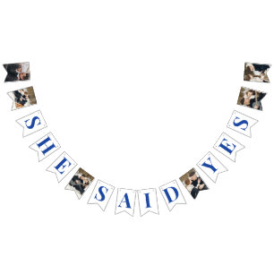 Paar Foto Royal Blue Vrijgezellenfeest Vlaggetjes