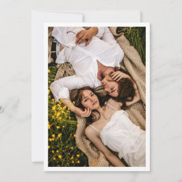 Paar Foto voor Vellum Overlay Wedding Flat Save The Date
