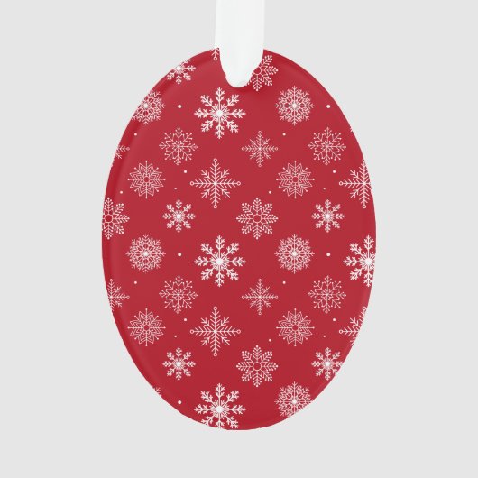 Paar Foto voorzijde | Snowflakes Rood ovaal Ornament (achterkant)