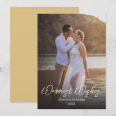 Paar Foto Warmest Wishes Holiday Card Feestdagenkaart (Voorkant / Achterkant)