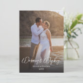 Paar Foto Warmest Wishes Holiday Card Feestdagenkaart (Staand voorkant)