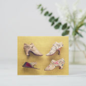 Paar geborduurde schoenen, c.1714 briefkaart (Staand voorkant)