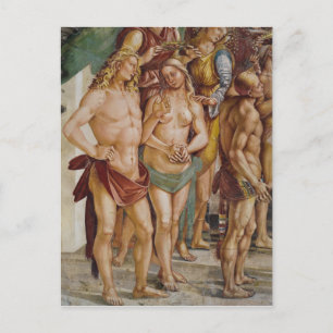 Paar gekroond door een engel, detail briefkaart