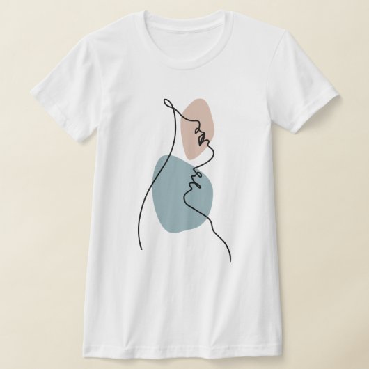 Paar Gezicht Lijn Kunst T-shirt (Laagn)