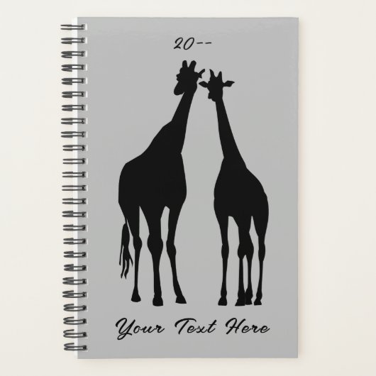 Paar Giraffe Planner met aangepaste tekst - Jaar (Voorkant)