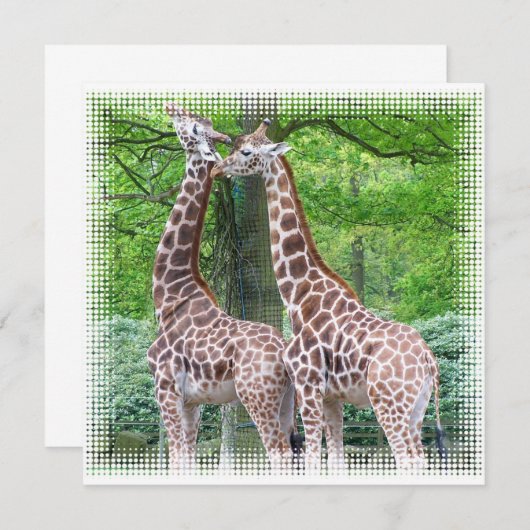 Paar Giraffe Uitnodiging (Voorkant / Achterkant)