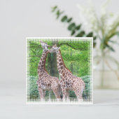 Paar Giraffe Uitnodiging (Staand voorkant)