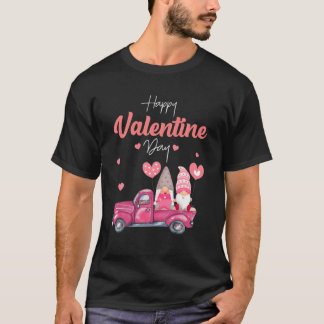 Paar Gnomen Happy Valentiine's Day Truck Gnome Lo T-shirt