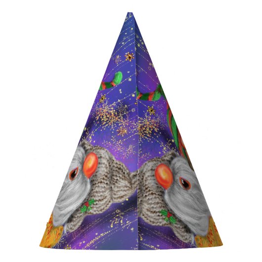 Paar Gnomes die vrolijk kerstlied zingen - Fun Feesthoedjes (Achterkant)