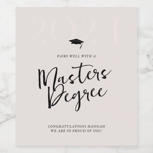 Paar goed met | Modern stijlvol Afstuderen Wijn Etiket (Enkel label)