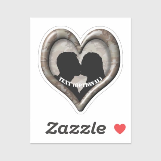 Paar hart woestijn camouflage sticker (Vel)