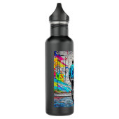 Paar Holding Handen Graffiti Street Art Waterfles (Links)
