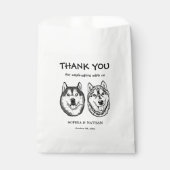 Paar Hond Hand Tekening Gepersonaliseerd Dank u Bedankzakje (Voorkant)