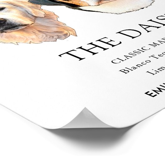 Paar Huisdier Bruiloft Handtekening Drink Teken Poster (Hoek)