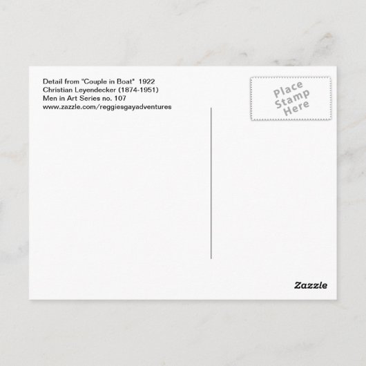 Paar in Boat door Joseph Leyendecker Briefkaart (Achterkant)