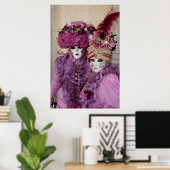 Paar in carnaval kostuum, Venetië Poster (Thuiskantoor)