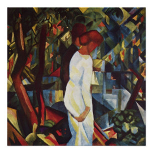 Paar in de Bossen tegen August Macke Perfect Poster