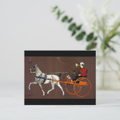 Paar in een doorbraakwagen briefkaart (Staand voorkant)