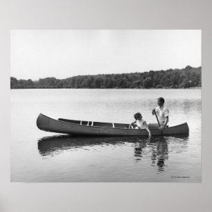 Paar in een kano poster