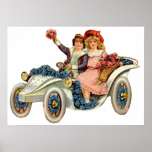 paar in het Poster van de Bloem van de Klok