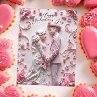 Paar in Liefde Romantische Roze Valentijnsdag