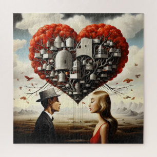 Paar in liefde Surrealisme Legpuzzel