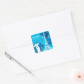 Paar in Parijs met Eiffle Tower Vierkante Sticker (Envelop)