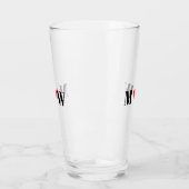 Paar initialen A houdt B rood hart aan Glas (Links)