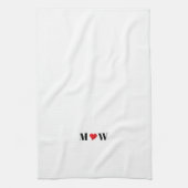 Paar initialen A houdt B rood hart aan Theedoek (Verticaal)