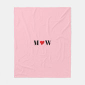 Paar initialen A houdt B rood hartroze aan Fleece Deken (Voorkant)