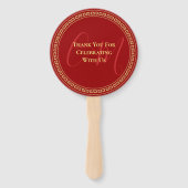 Paar initialen Chinees bruiloft rood Handwaaier (Achterkant)