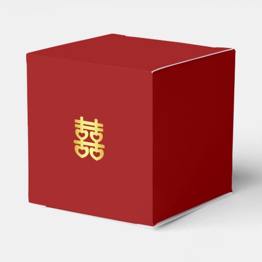 Paar initialen modern Chinees bruiloft rood Bedankdoosjes (Achterkant)