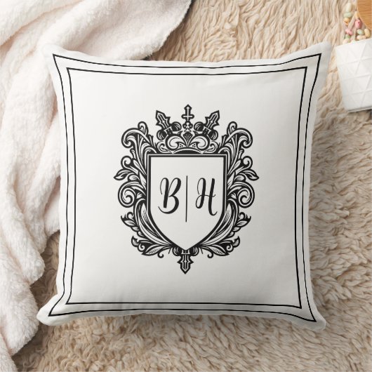 Paar kam initialen Wit Sierkussen (Deken)