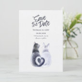 Paar kat bruiloft kaart (Staand voorkant)