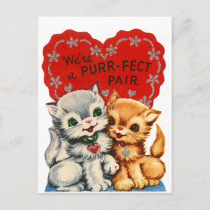 Paar Kat Valentijn Feestdagenkaart