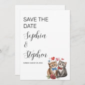 Paar Katten in Liefde Save The Date (Voorkant / Achterkant)